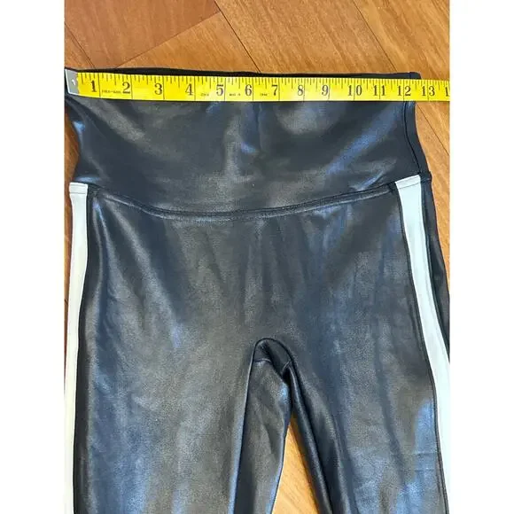 Spanx Faux Leather White Side Stripe Leggings - Picture 6 of 7